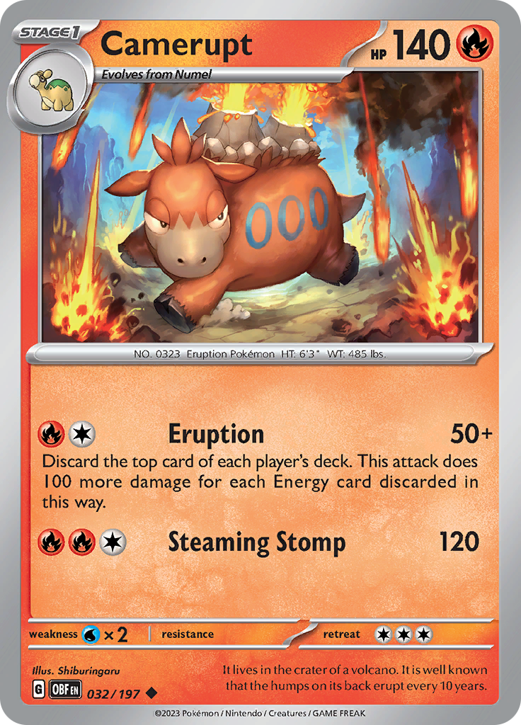 Camerupt (032/197) [Scarlet & Violet: Obsidian Flames] | Jomio and Rueliete's Cards and Comics