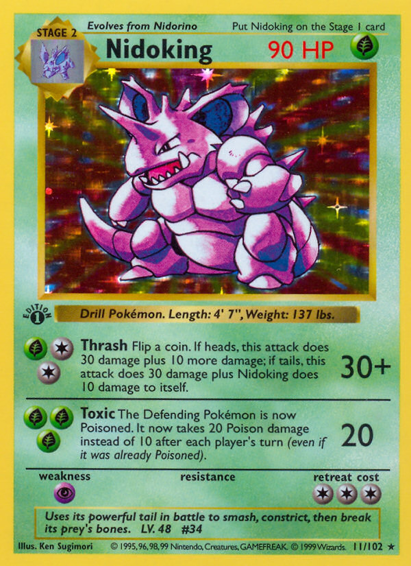 Nidoking (11/102) (Shadowless) [Base Set 1st Edition] | Jomio and Rueliete's Cards and Comics