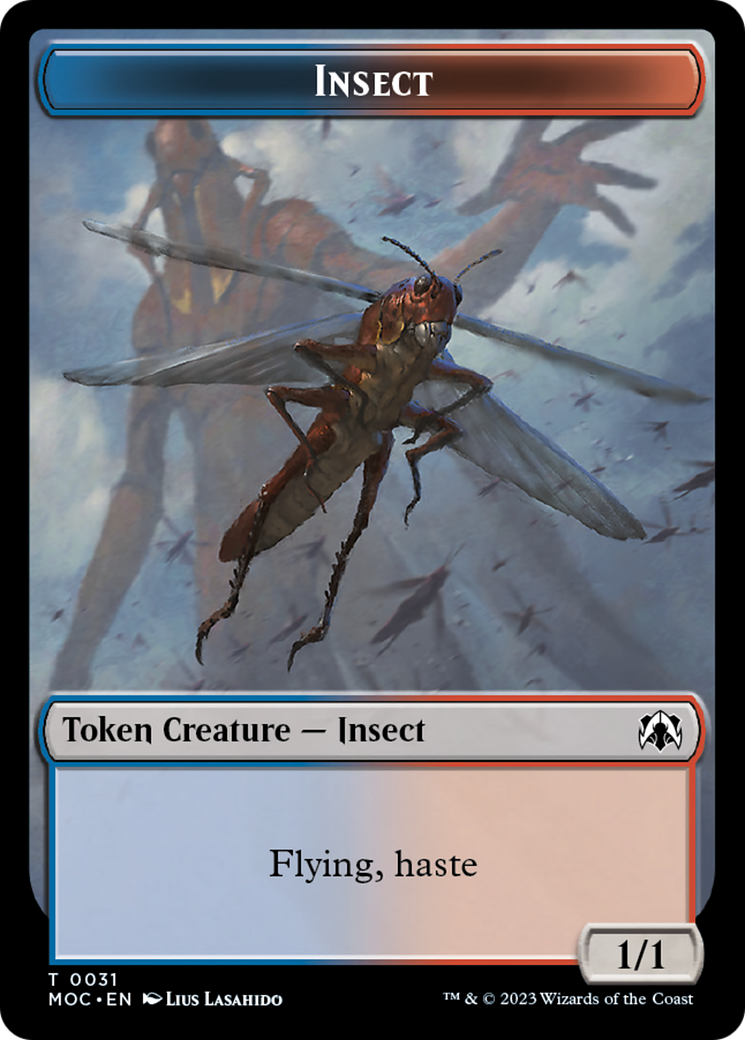 Soldier // Insect Double-Sided Token [March of the Machine Commander Tokens] | Jomio and Rueliete's Cards and Comics