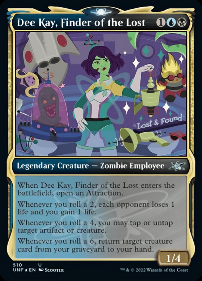 Dee Kay, Finder of the Lost (Showcase) (Galaxy Foil) [Unfinity] | Jomio and Rueliete's Cards and Comics