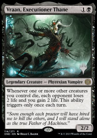 Vraan, Executioner Thane (Promo Pack) [Phyrexia: All Will Be One Promos] | Jomio and Rueliete's Cards and Comics
