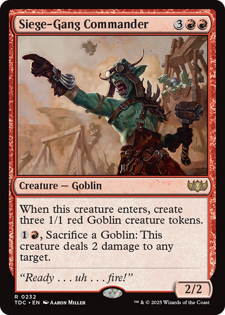 Siege-Gang Commander [Tarkir: Dragonstorm Commander] | Jomio and Rueliete's Cards and Comics