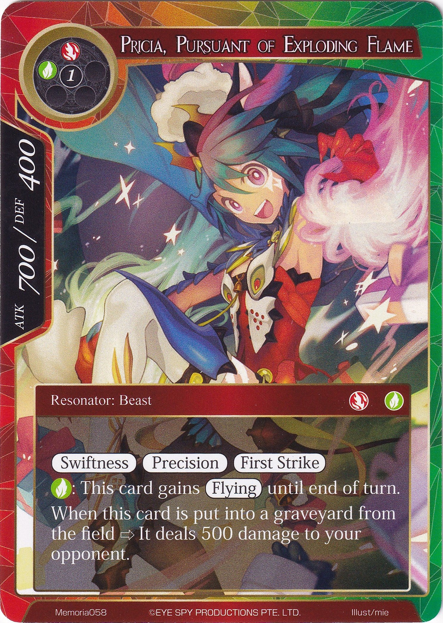 Pricia, Pursuant of Exploding Flame (Memoria058) [Alice Origin Memoria Cards] | Jomio and Rueliete's Cards and Comics