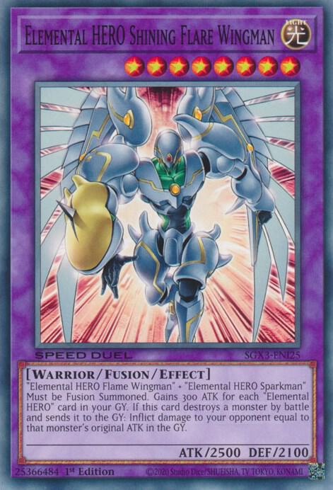 Elemental HERO Shining Flare Wingman [SGX3-ENI25] Common | Jomio and Rueliete's Cards and Comics