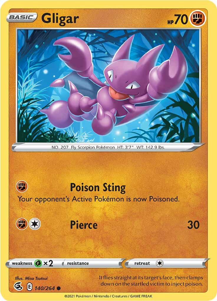 Gligar (140/264) [Sword & Shield: Fusion Strike] | Jomio and Rueliete's Cards and Comics