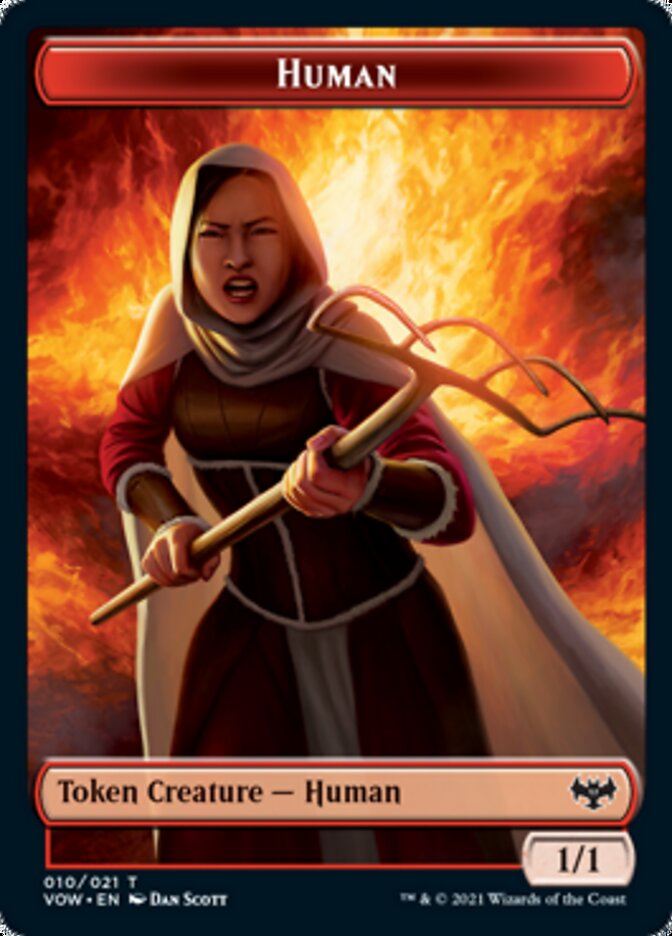 Wolf (011) // Human (010) Double-Sided Token [Innistrad: Crimson Vow Tokens] | Jomio and Rueliete's Cards and Comics