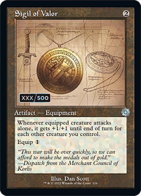Sigil of Valor (Retro Schematic) (Serialized) [The Brothers' War Retro Artifacts] | Jomio and Rueliete's Cards and Comics