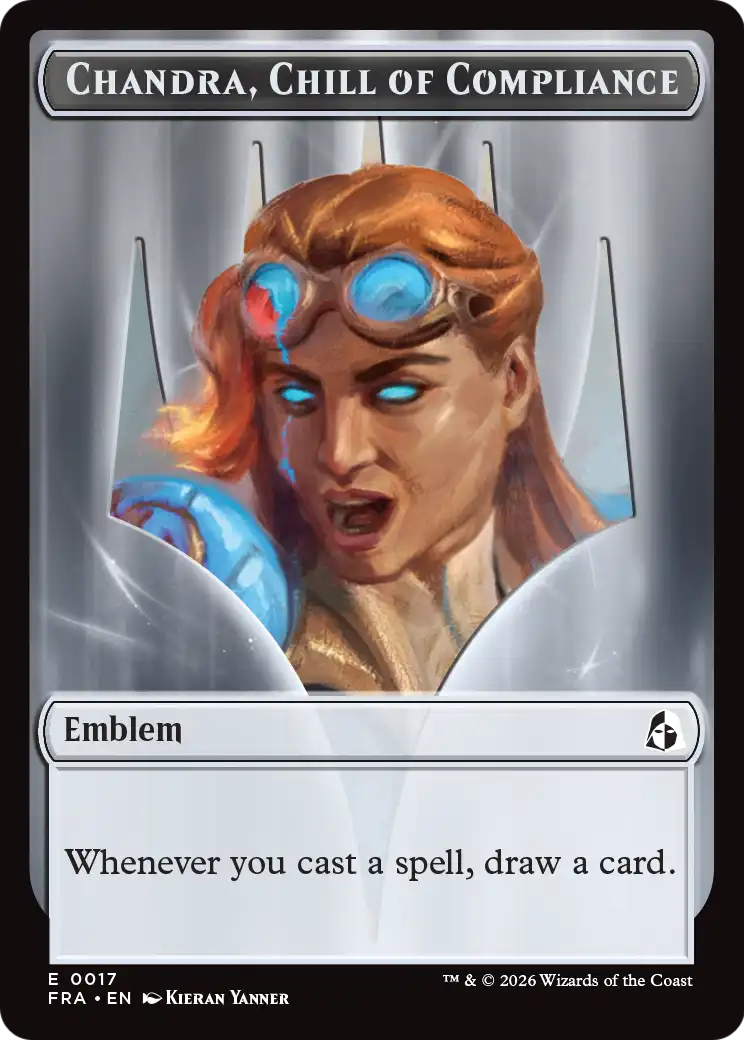 Chandra, Chill of Compliance // Chandra, Torch of Defiance Double-Sided Token [Reality Fracture Tokens] | Jomio and Rueliete's Cards and Comics
