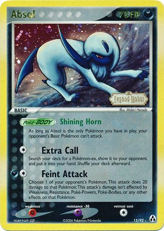 Absol (15/92) (Stamped) [EX: Legend Maker] | Jomio and Rueliete's Cards and Comics