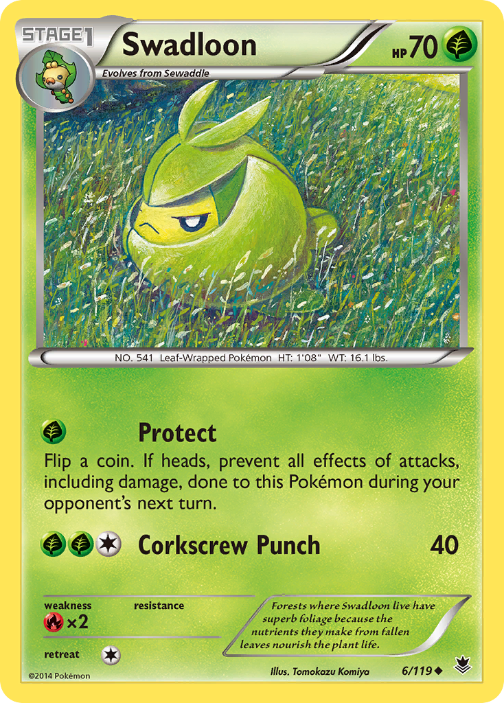 Swadloon (6/119) [XY: Phantom Forces] | Jomio and Rueliete's Cards and Comics