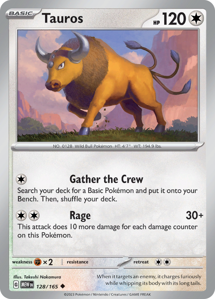 Tauros (128/165) [Scarlet & Violet 151] | Jomio and Rueliete's Cards and Comics