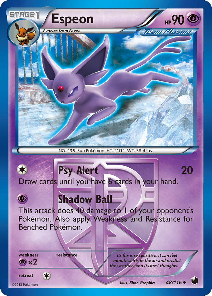 Espeon (48/116) [Black & White: Plasma Freeze] | Jomio and Rueliete's Cards and Comics