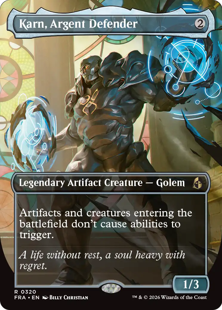 Karn, Argent Defender (Borderless) [Reality Fracture] | Jomio and Rueliete's Cards and Comics