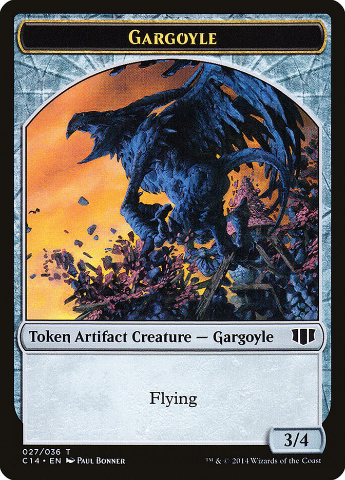 Gargoyle // Elf Warrior Double-Sided Token [Commander 2014 Tokens] | Jomio and Rueliete's Cards and Comics