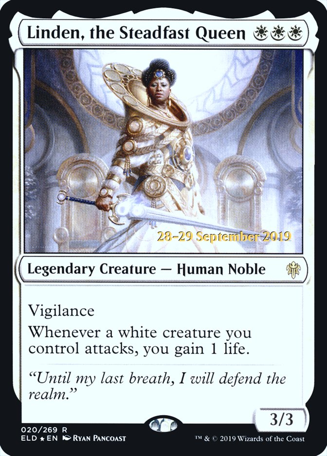 Linden, the Steadfast Queen [Throne of Eldraine Prerelease Promos] | Jomio and Rueliete's Cards and Comics