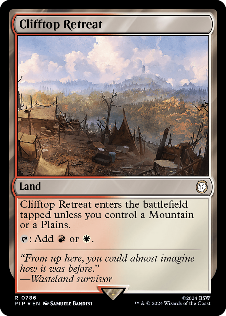 Clifftop Retreat (Surge Foil) [Fallout] | Jomio and Rueliete's Cards and Comics