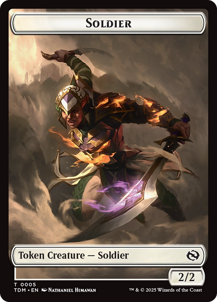 Solider (0004) // Solider (0005) Double-Sided Token [Tarkir: Dragonstorm Tokens] | Jomio and Rueliete's Cards and Comics