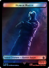 Human Rogue // Dinosaur Double-Sided Token (Surge Foil) [Doctor Who Tokens] | Jomio and Rueliete's Cards and Comics
