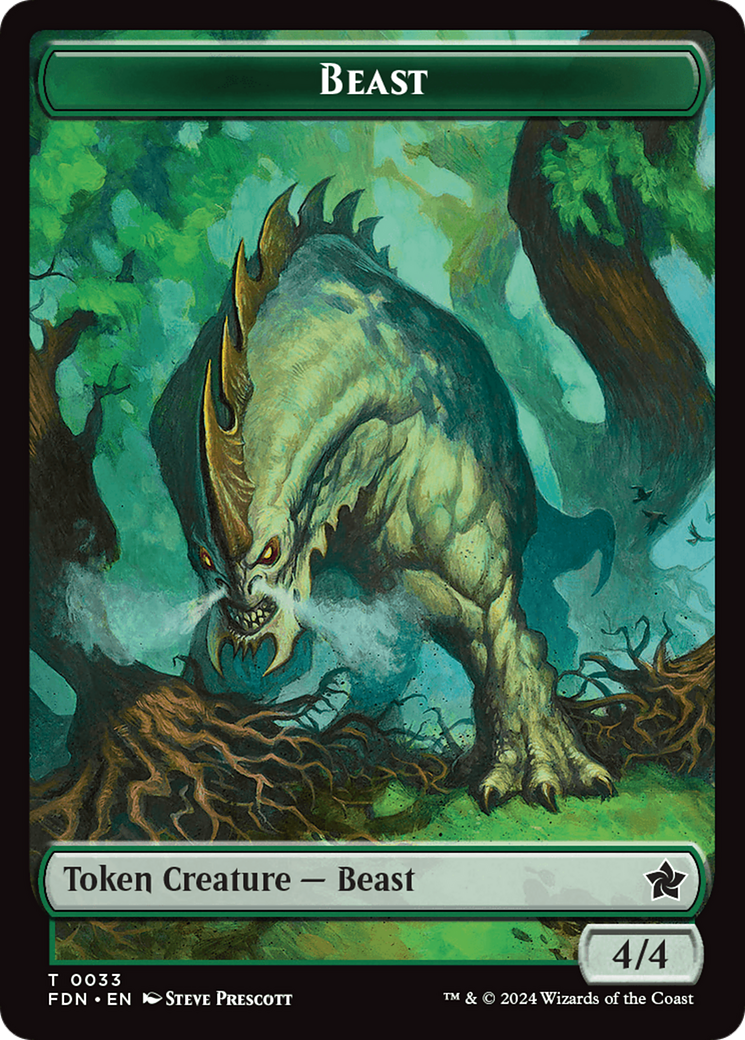 Dog // Beast (0033) Double-Sided Token [Foundations Tokens] | Jomio and Rueliete's Cards and Comics