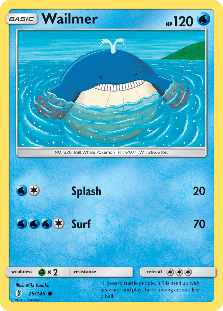 Wailmer (29/145) [Sun & Moon: Guardians Rising] | Jomio and Rueliete's Cards and Comics