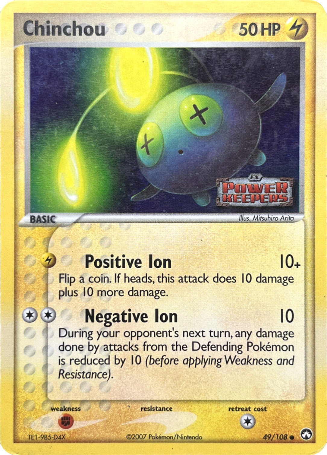 Chinchou (49/108) (Stamped) [EX: Power Keepers] | Jomio and Rueliete's Cards and Comics