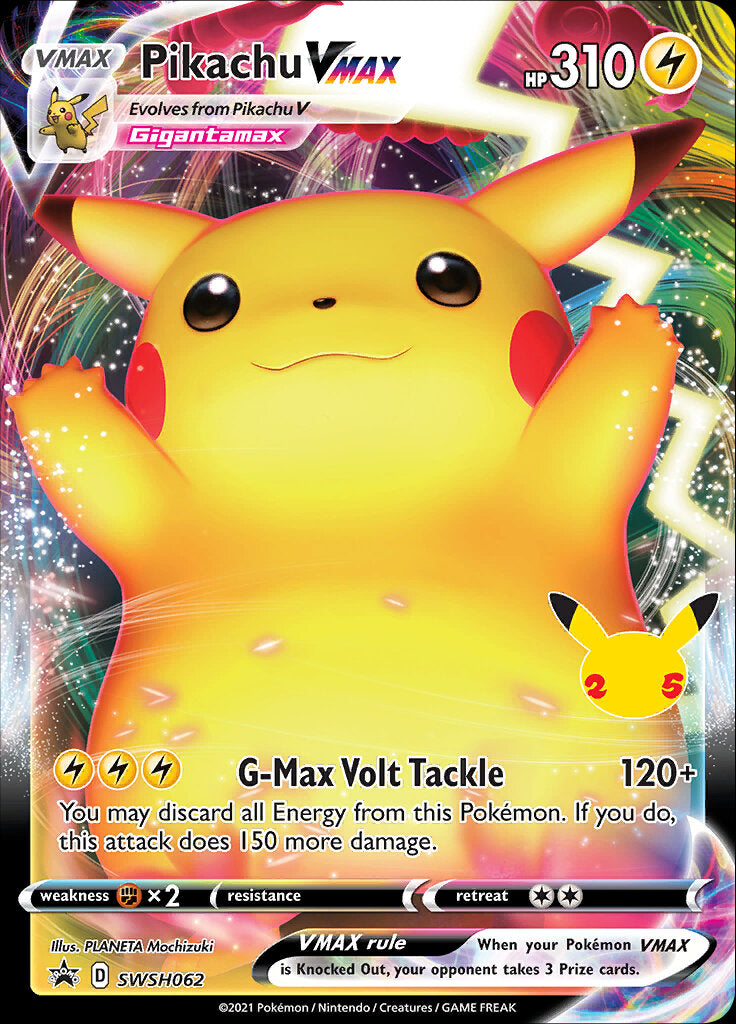 Pikachu VMAX (SWSH062) (Celebrations) [Sword & Shield: Black Star Promos] | Jomio and Rueliete's Cards and Comics