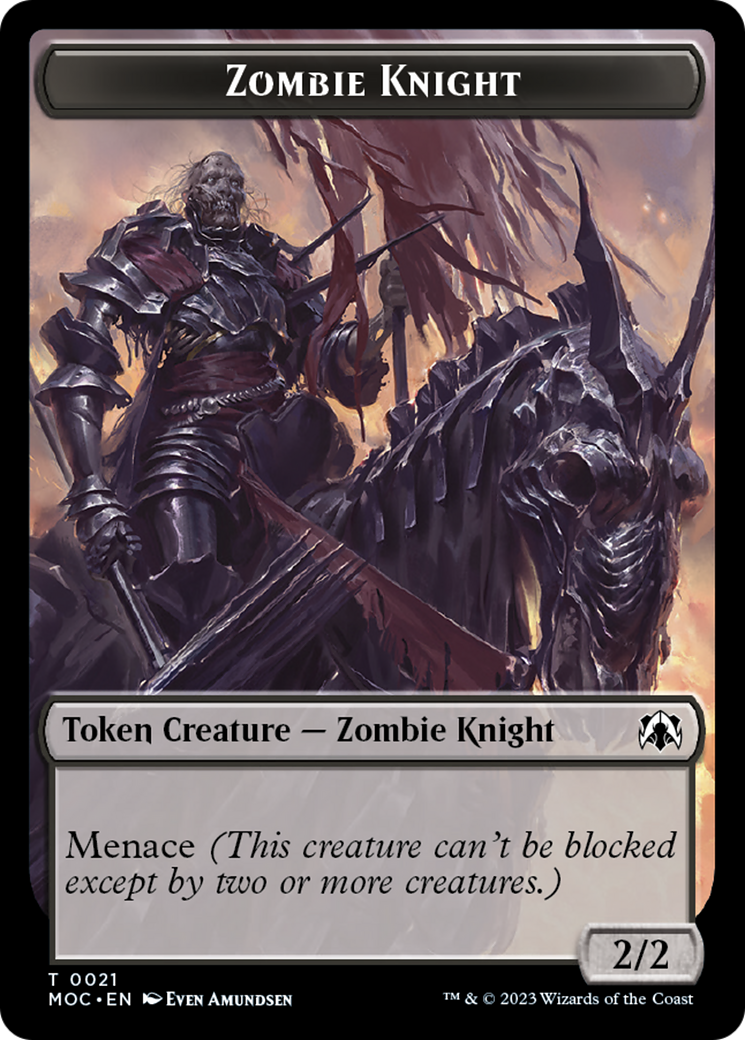 Zombie Knight // Human (6) Double-Sided Token [March of the Machine Commander Tokens] | Jomio and Rueliete's Cards and Comics