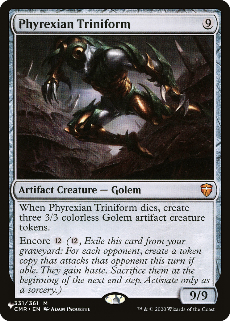 Phyrexian Triniform [The List] | Jomio and Rueliete's Cards and Comics