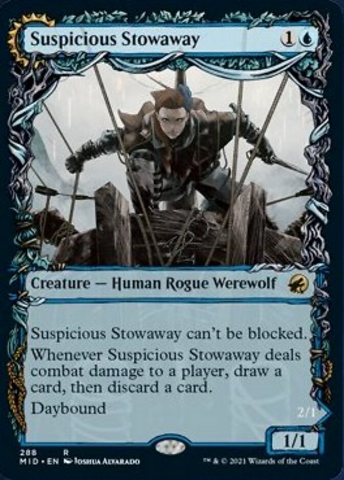 Suspicious Stowaway // Seafaring Werewolf (Showcase Equinox) [Innistrad: Midnight Hunt] | Jomio and Rueliete's Cards and Comics
