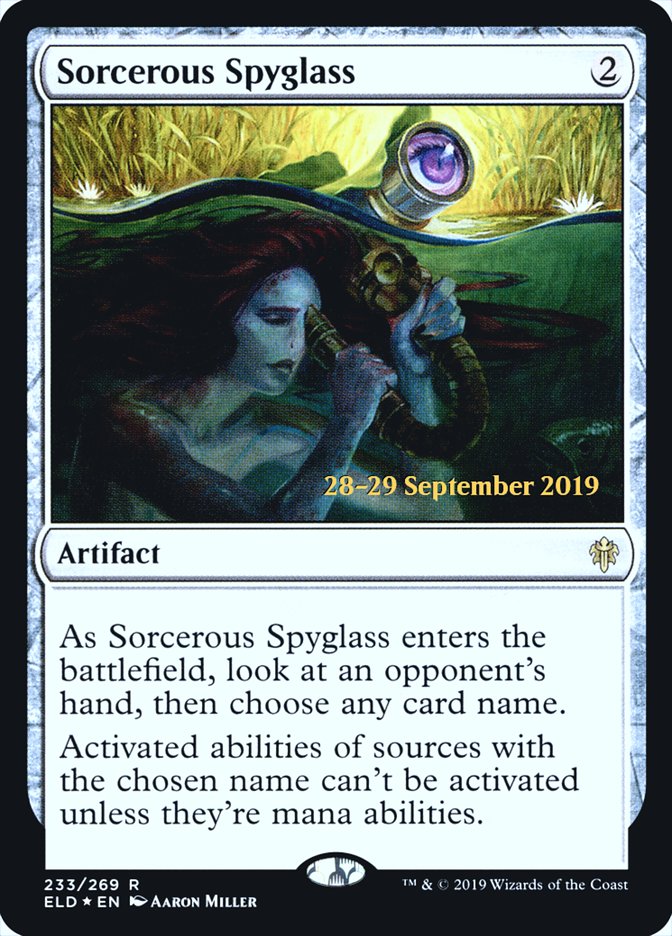 Sorcerous Spyglass [Throne of Eldraine Prerelease Promos] | Jomio and Rueliete's Cards and Comics