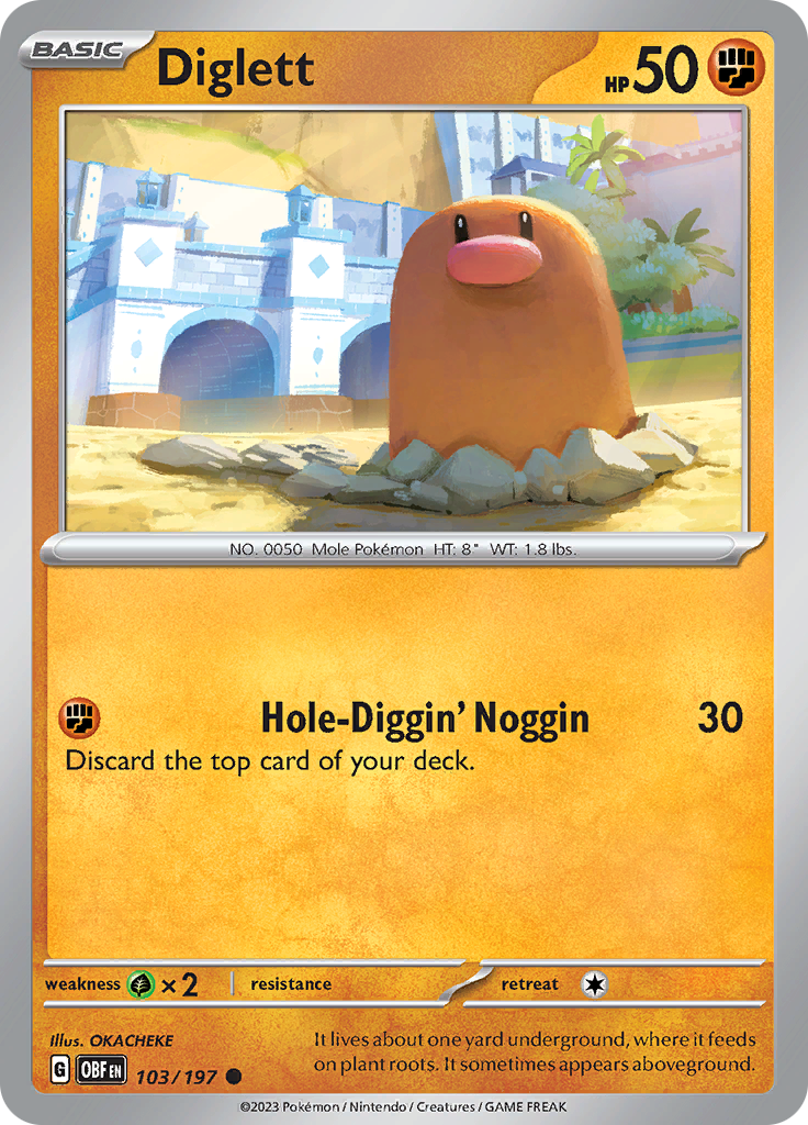 Diglett (103/197) [Scarlet & Violet: Obsidian Flames] | Jomio and Rueliete's Cards and Comics