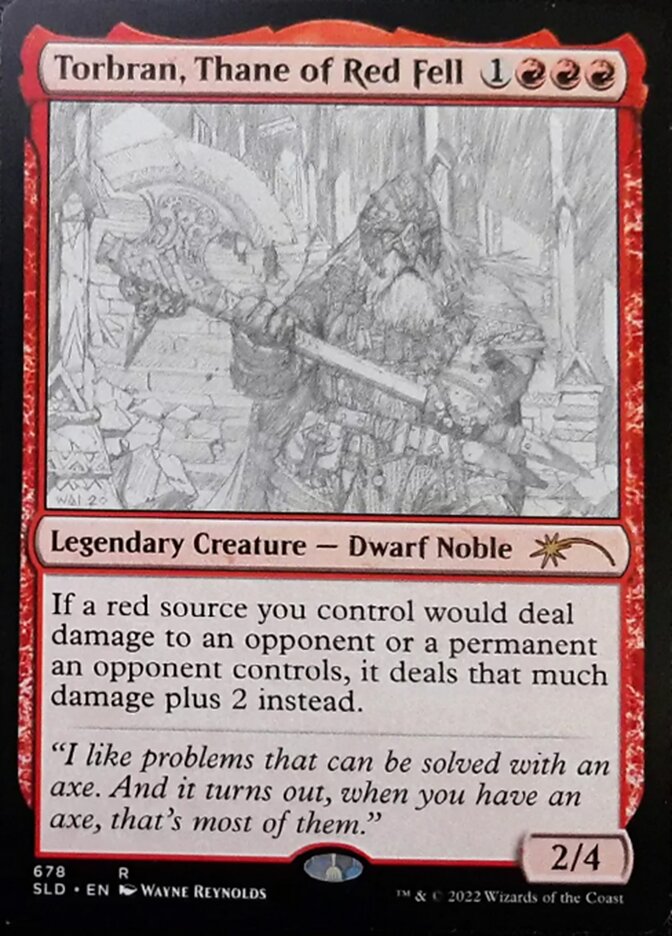 Torbran, Thane of Red Fell (Sketch) [Secret Lair Drop Promos] | Jomio and Rueliete's Cards and Comics