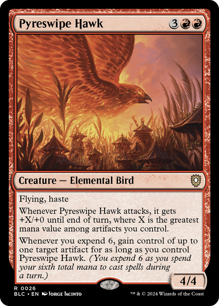 Pyreswipe Hawk [Bloomburrow Commander] | Jomio and Rueliete's Cards and Comics