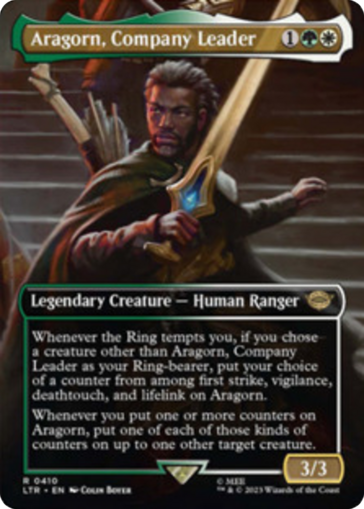 Aragorn, Company Leader (Borderless Alternate Art) [The Lord of the Rings: Tales of Middle-Earth] | Jomio and Rueliete's Cards and Comics