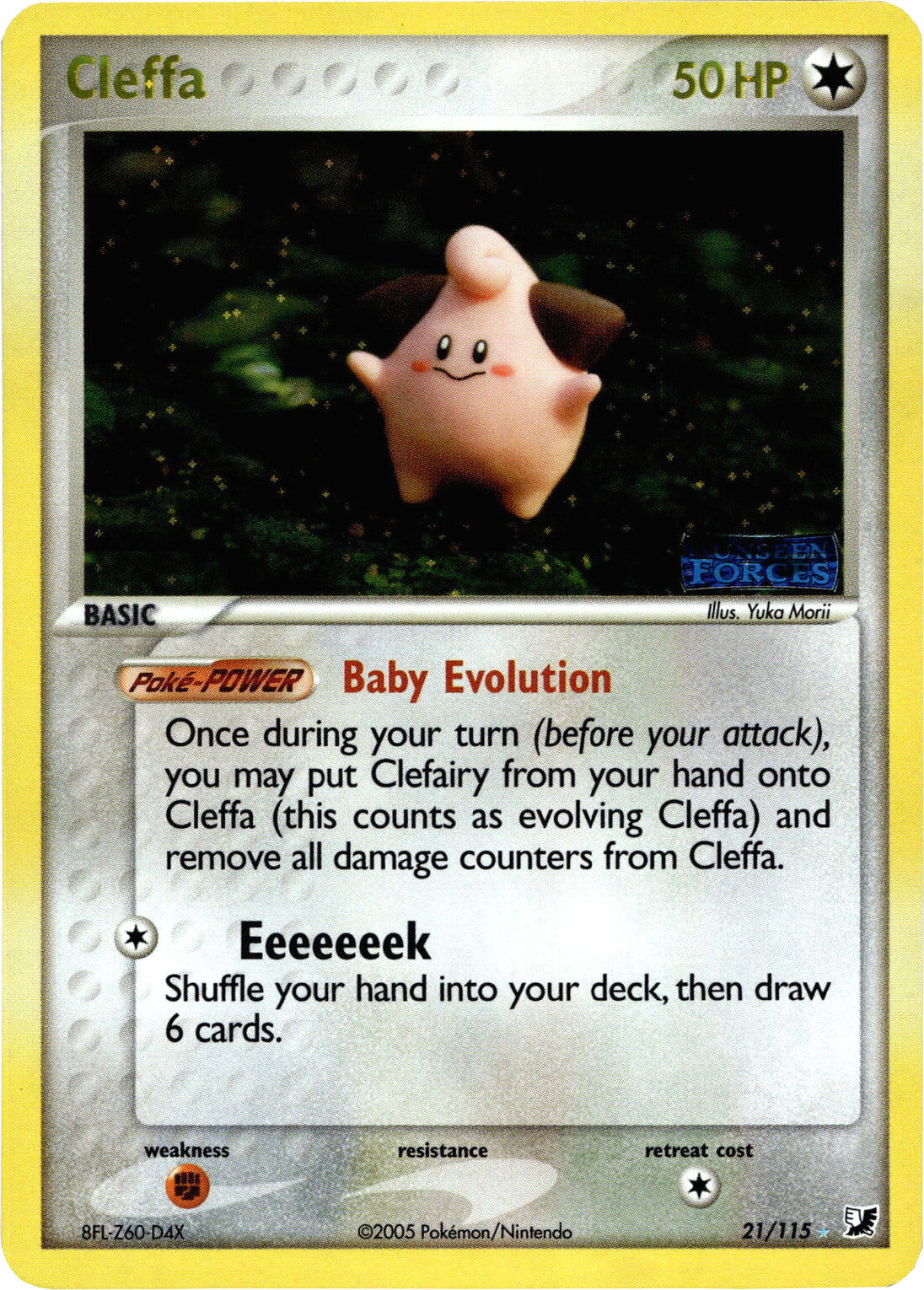 Cleffa (21/115) (Stamped) [EX: Unseen Forces] | Jomio and Rueliete's Cards and Comics