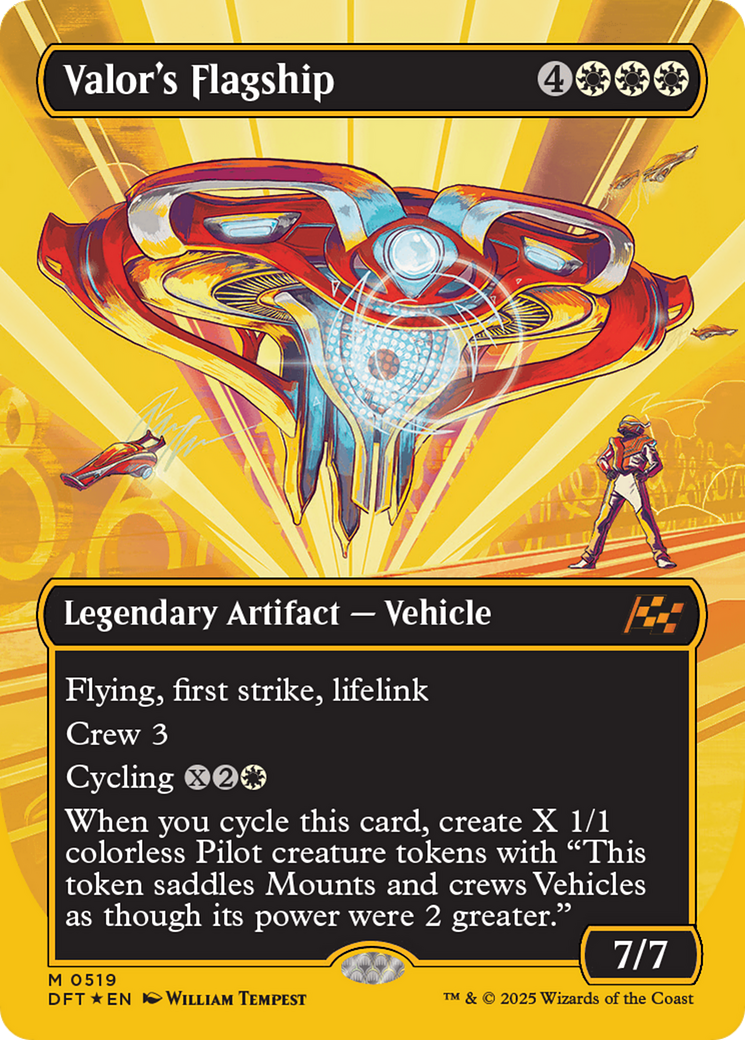 Valor's Flagship (Borderless) (First-Place Foil) [Aetherdrift] | Jomio and Rueliete's Cards and Comics