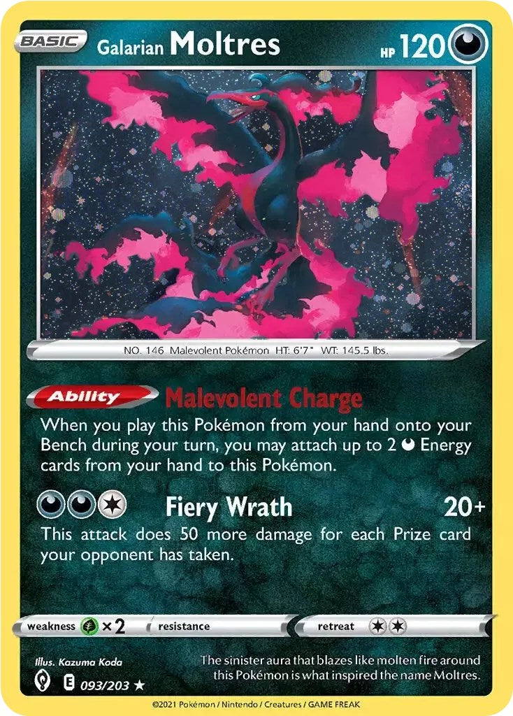 Galarian Moltres (093/203) (Cosmos Holo) [Sword & Shield: Evolving Skies] | Jomio and Rueliete's Cards and Comics