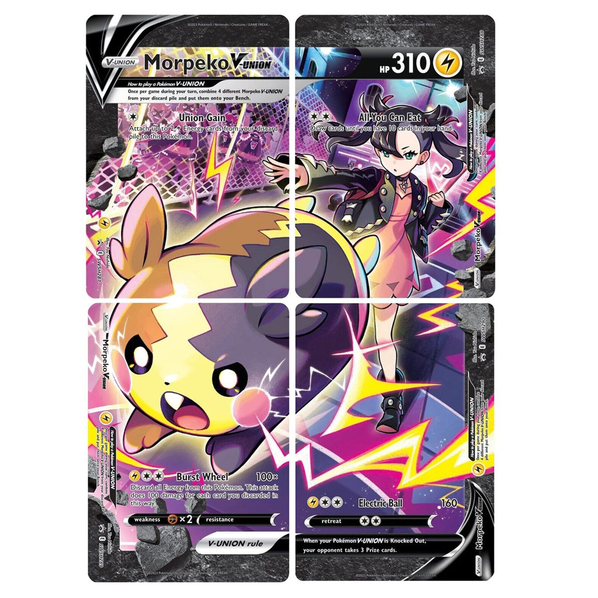 Morpeko V-Union (SWSH287-290) (Set of 4) [Sword & Shield: Black Star Promos] | Jomio and Rueliete's Cards and Comics