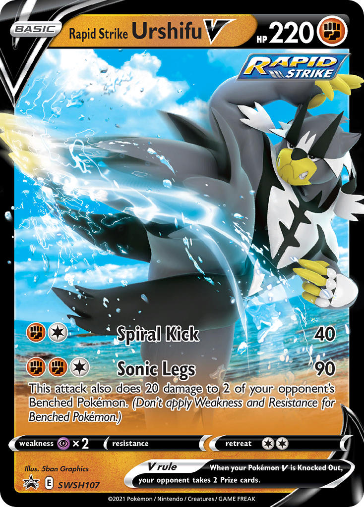 Rapid Strike Urshifu V (SWSH107) (Jumbo Card) [Sword & Shield: Black Star Promos] | Jomio and Rueliete's Cards and Comics