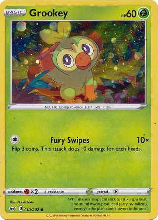 Grookey (010/202) (Cosmos Holo) [Sword & Shield: Base Set] | Jomio and Rueliete's Cards and Comics