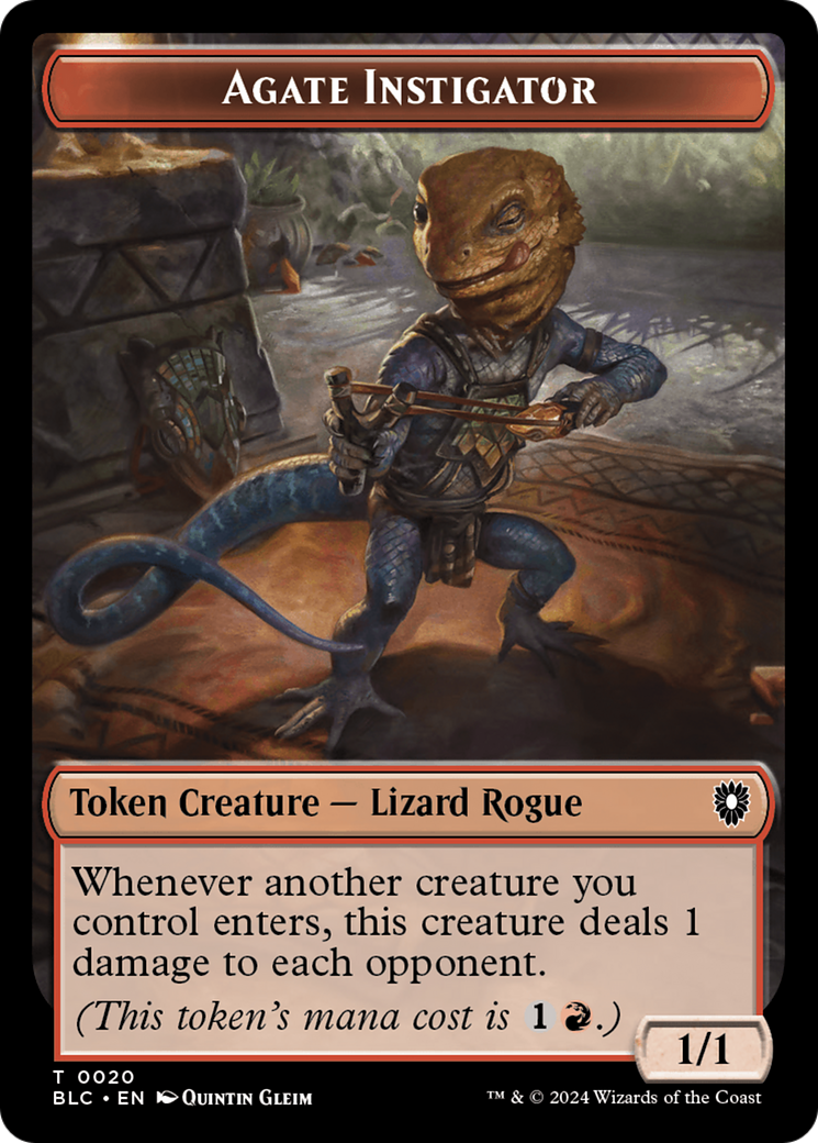 Agate Instigator // Rabbit Double-Sided Token [Bloomburrow Commander Tokens] | Jomio and Rueliete's Cards and Comics
