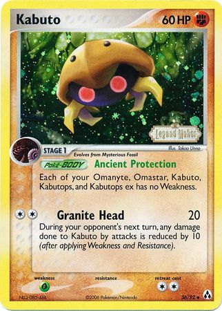 Kabuto (36/92) (Stamped) [EX: Legend Maker] | Jomio and Rueliete's Cards and Comics
