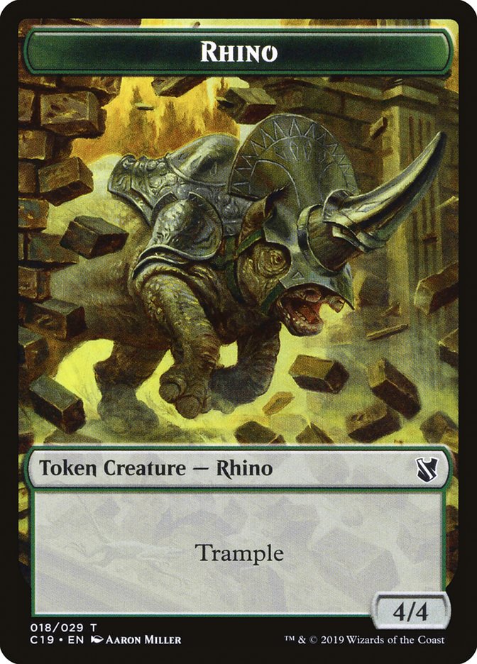 Rhino Token [Commander 2019 Tokens] | Jomio and Rueliete's Cards and Comics