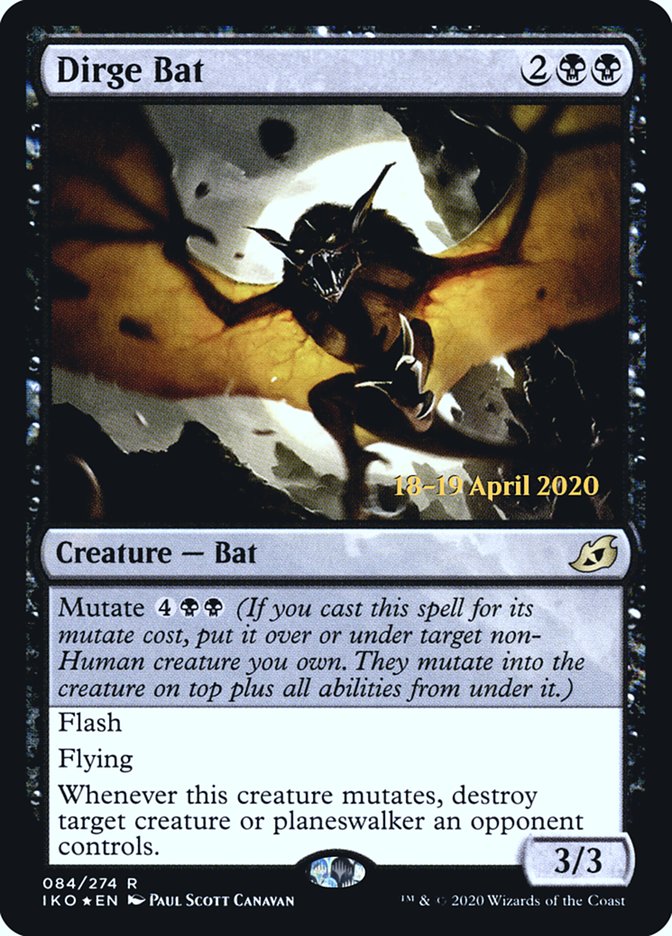 Dirge Bat [Ikoria: Lair of Behemoths Prerelease Promos] | Jomio and Rueliete's Cards and Comics