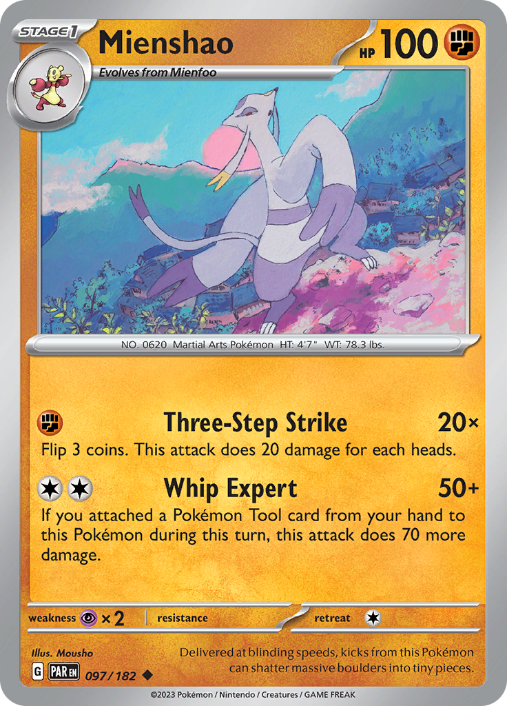 Mienshao (097/182) [Scarlet & Violet: Paradox Rift] | Jomio and Rueliete's Cards and Comics