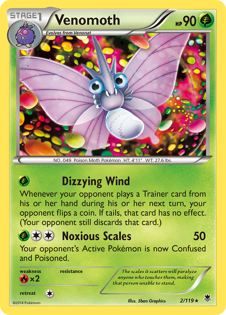 Venomoth (2/119) [XY: Phantom Forces] | Jomio and Rueliete's Cards and Comics