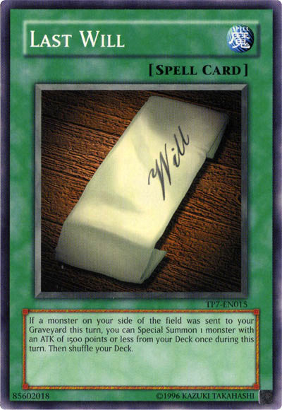 Last Will [TP7-EN015] Common | Jomio and Rueliete's Cards and Comics