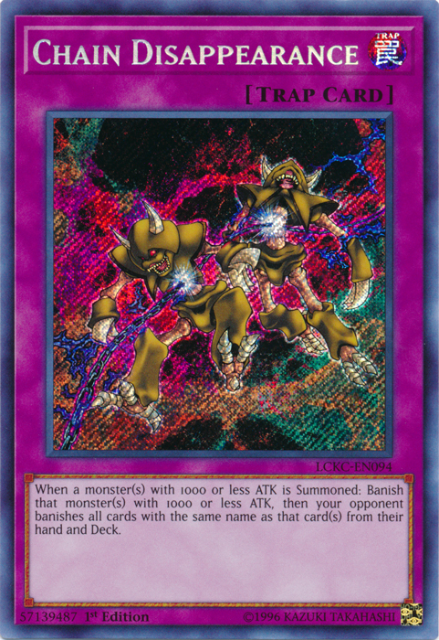 Chain Disappearance [LCKC-EN094] Secret Rare | Jomio and Rueliete's Cards and Comics