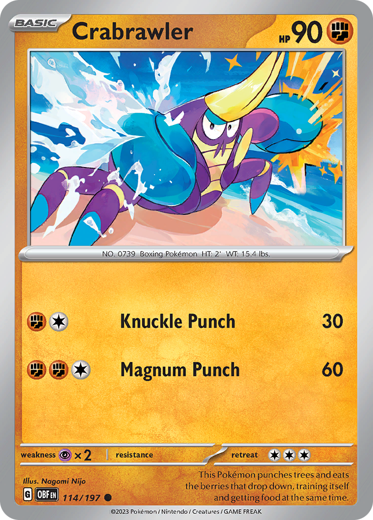 Crabrawler (114/197) [Scarlet & Violet: Obsidian Flames] | Jomio and Rueliete's Cards and Comics