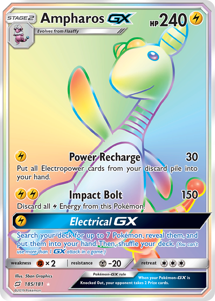 Ampharos GX (185/181) [Sun & Moon: Team Up] | Jomio and Rueliete's Cards and Comics